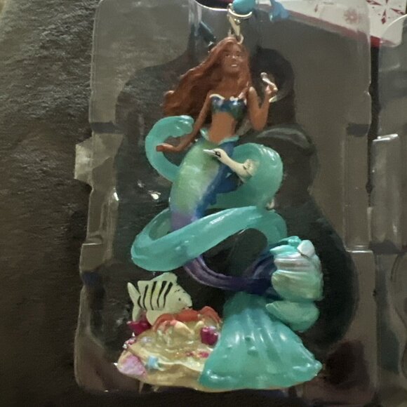 BNWT Disney The Little Mermaid Ariel with Flounder Live Action Film Ornament - Picture 3 of 8